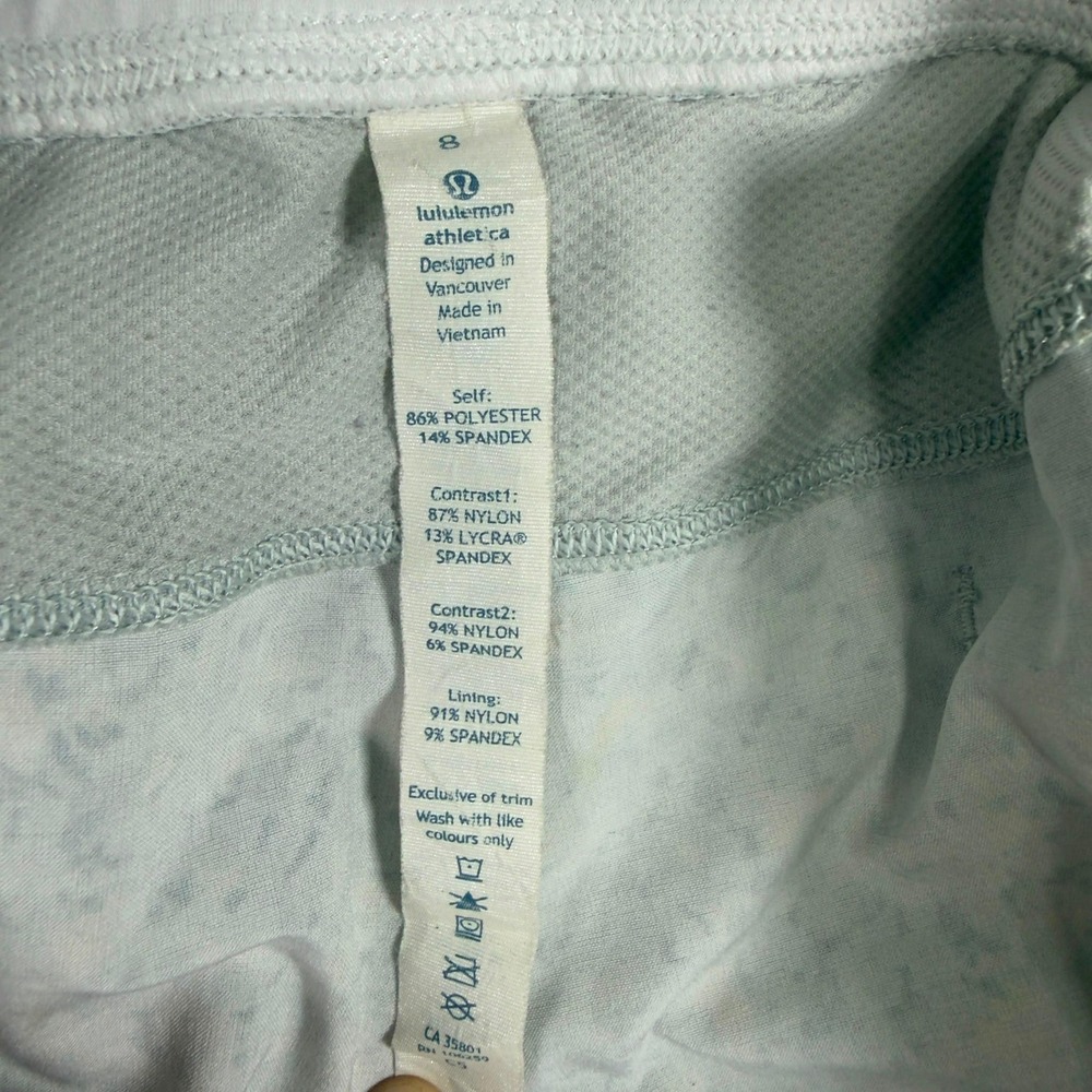 Lululemon Run Speed Shorts Womens Size 8 Grey Floral White Running Athletic - Picture 6 of 7